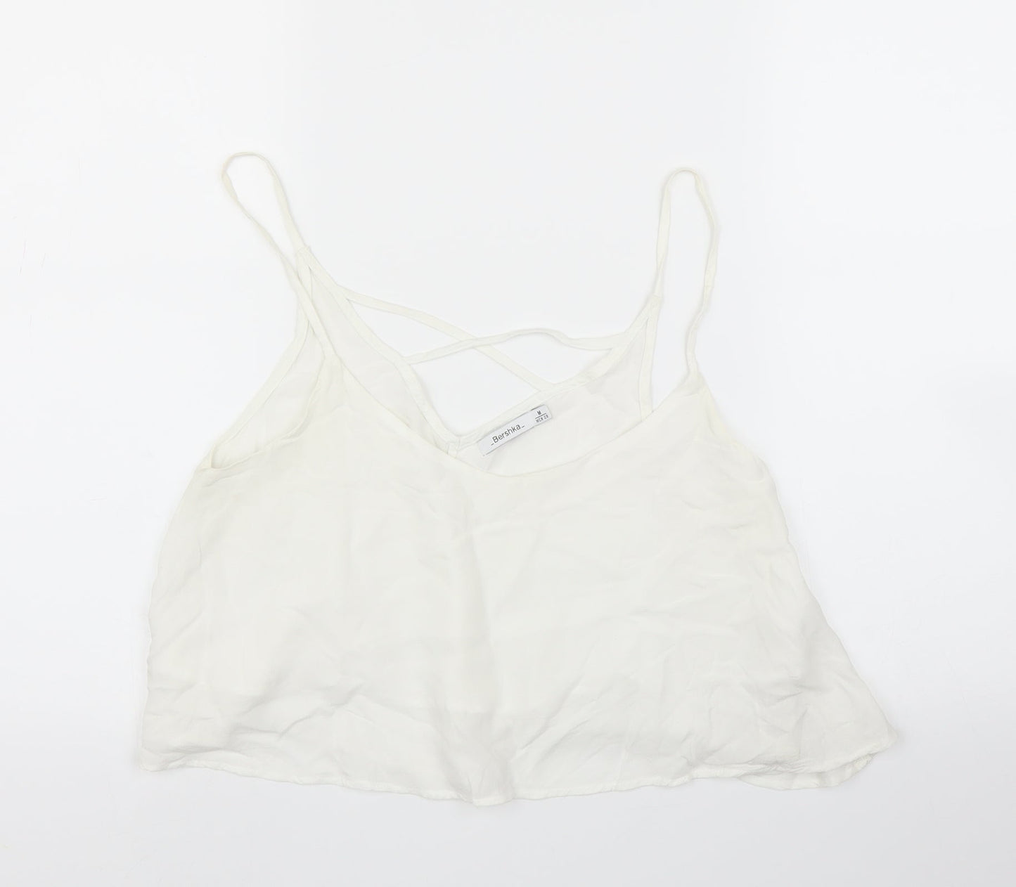 Womens UK Size M Bershka White Camisole Blouse