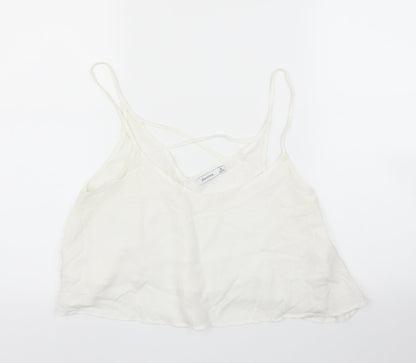 Womens UK Size M Bershka White Camisole Blouse