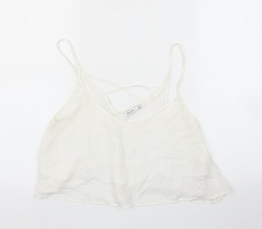 Bershka Womens White   Camisole Blouse Size M