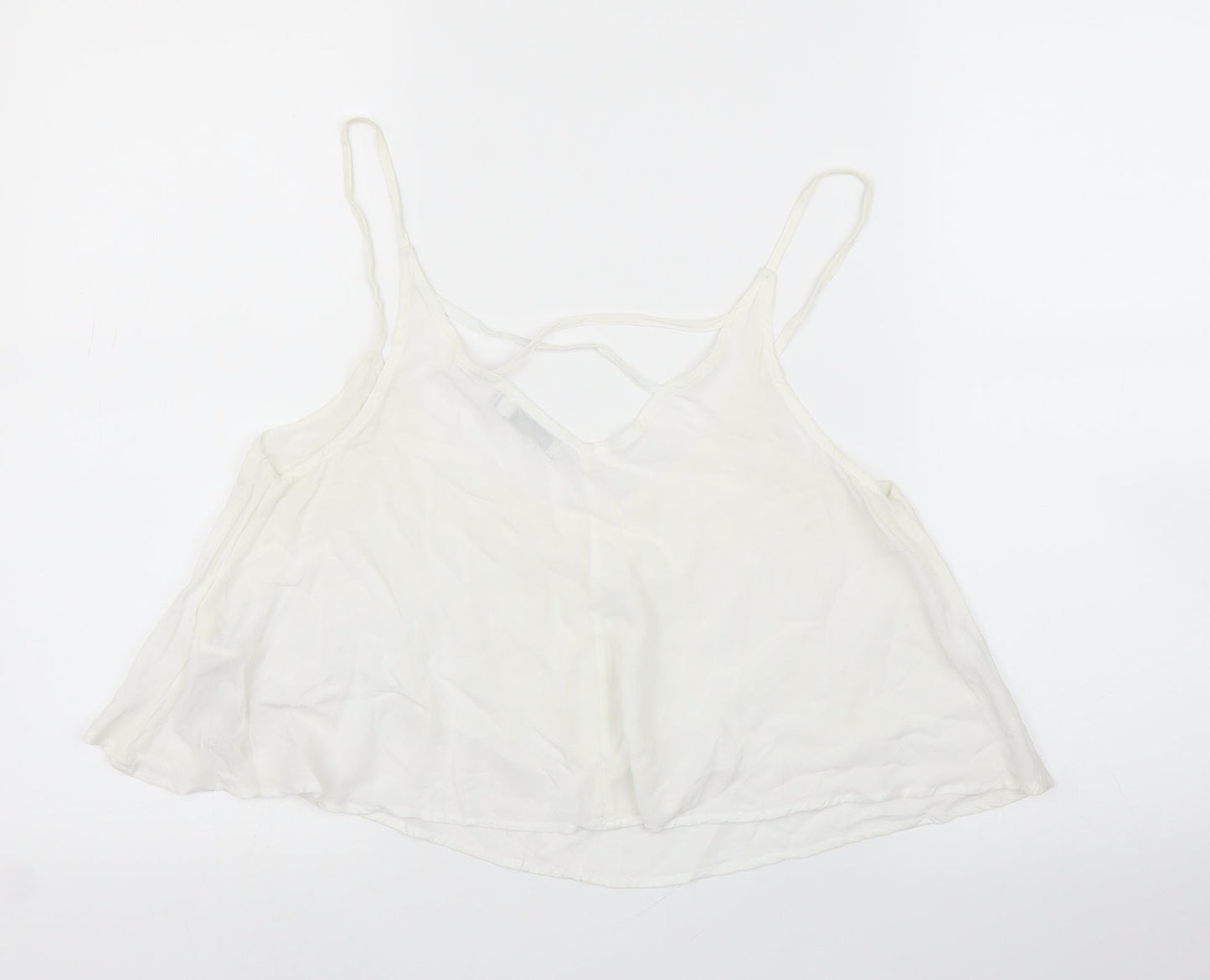 Womens UK Size M Bershka White Camisole Blouse