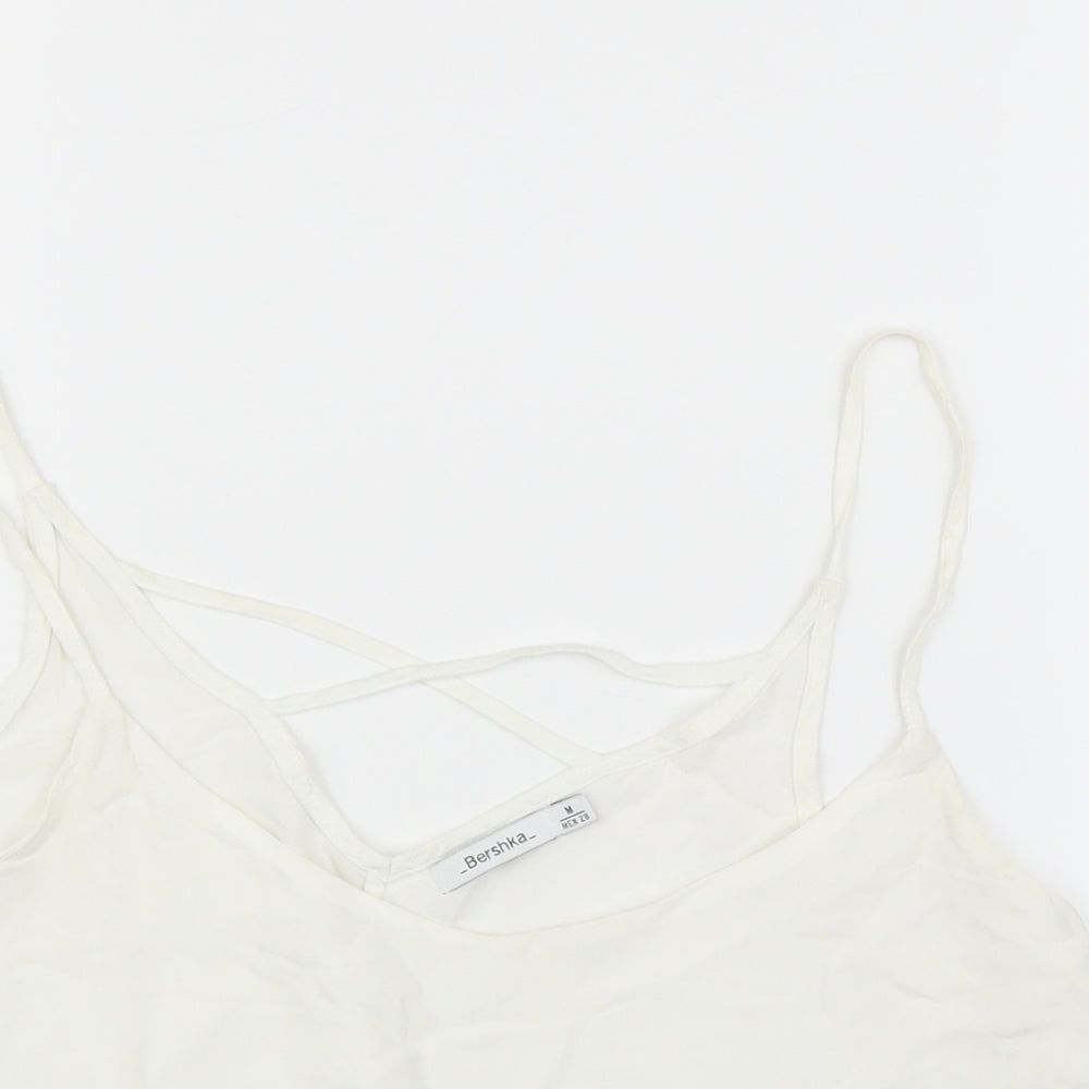 Womens UK Size M Bershka White Camisole Blouse
