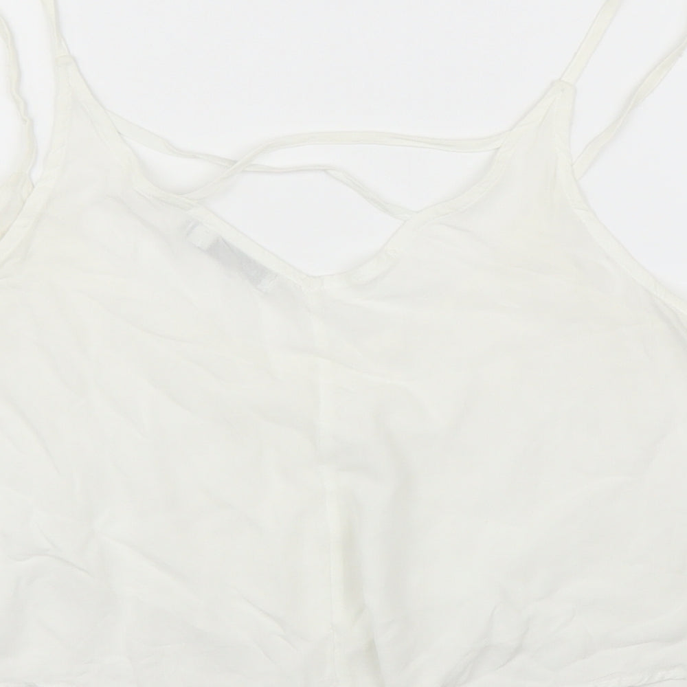 Womens UK Size M Bershka White Camisole Blouse
