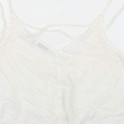 Womens UK Size M Bershka White Camisole Blouse