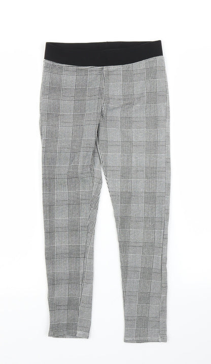 H&M Girls Grey Plaid  Capri Trousers Size 10-11 Years