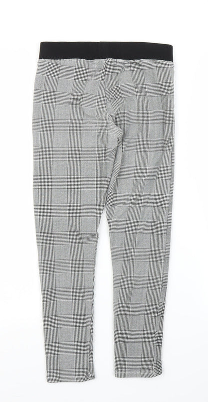 H&M Girls Grey Plaid  Capri Trousers Size 10-11 Years