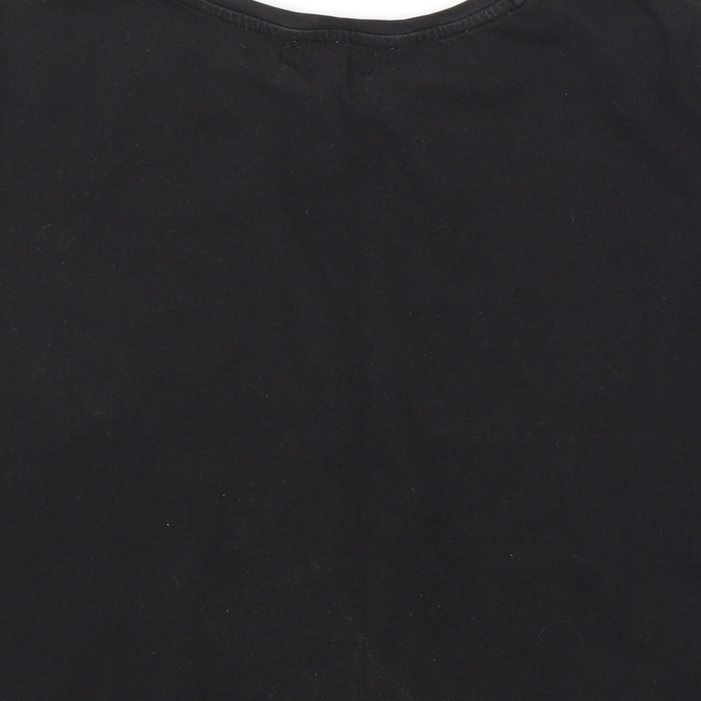 H&M Girls Black   Cropped T-Shirt Size 13 Years  - Unicorn