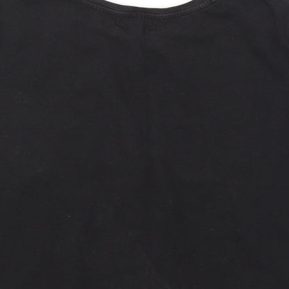 H&M Girls Black   Cropped T-Shirt Size 13 Years  - Unicorn