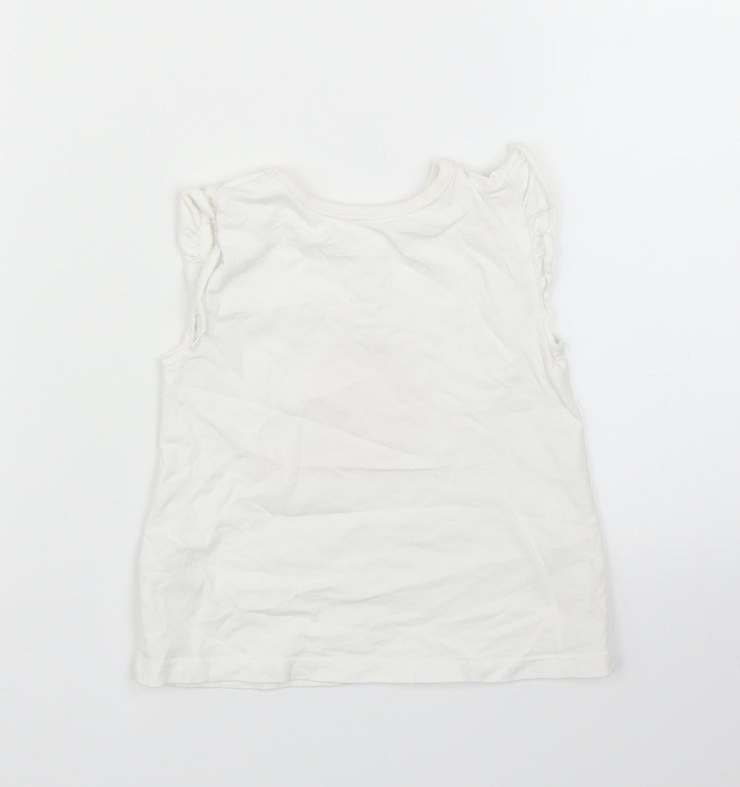 George Girls White   Basic T-Shirt Size 9-12 Months