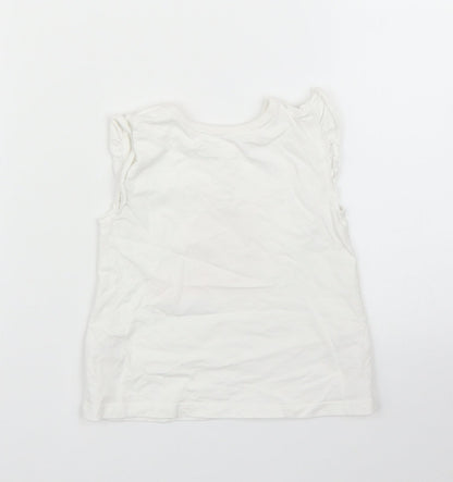 George Girls White   Basic T-Shirt Size 9-12 Months