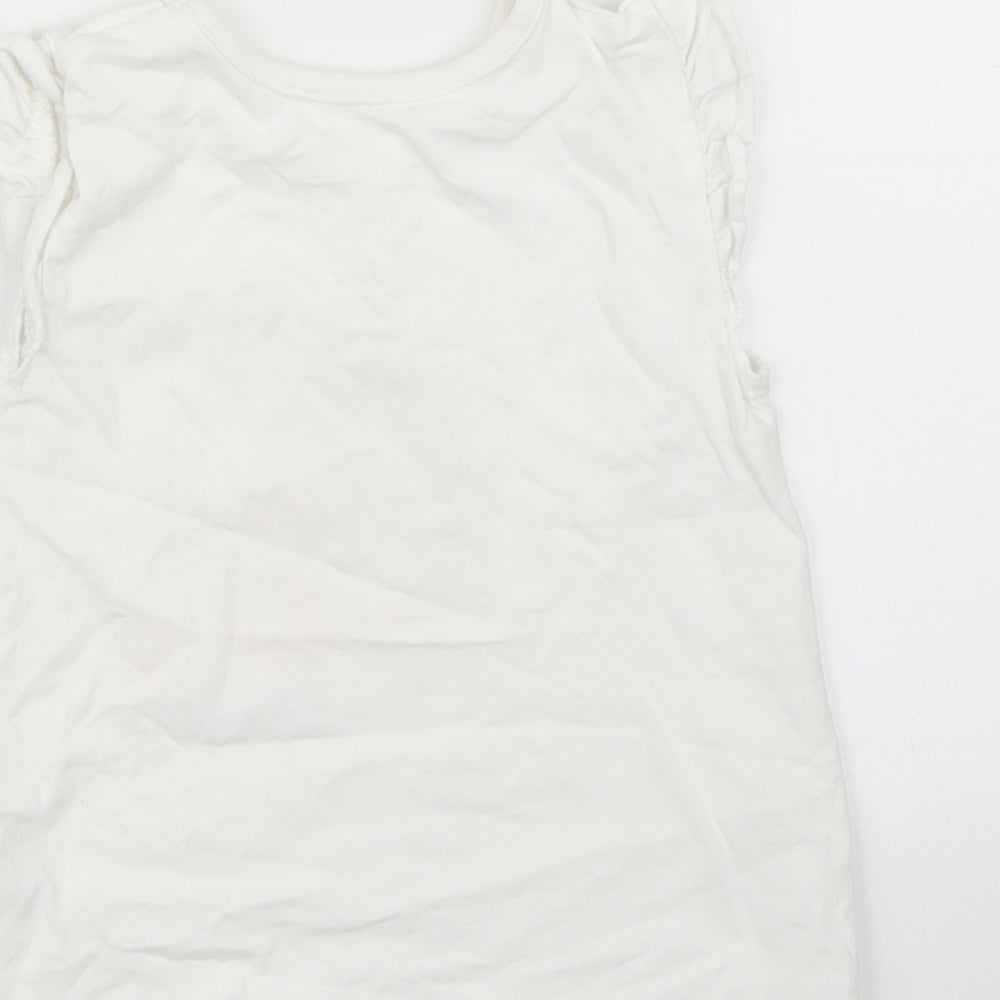 George Girls White   Basic T-Shirt Size 9-12 Months
