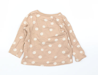 Nutmeg Girls Beige Polka Dot  Basic T-Shirt Size 12-18 Months