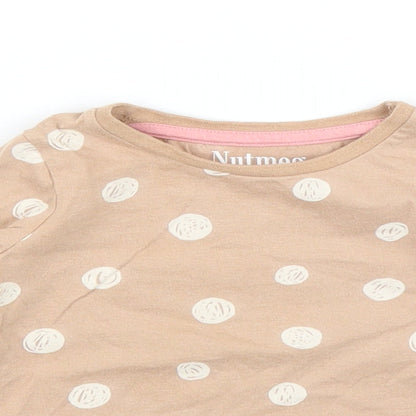 Nutmeg Girls Beige Polka Dot  Basic T-Shirt Size 12-18 Months