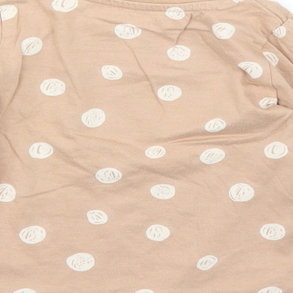 Nutmeg Girls Beige Polka Dot  Basic T-Shirt Size 12-18 Months