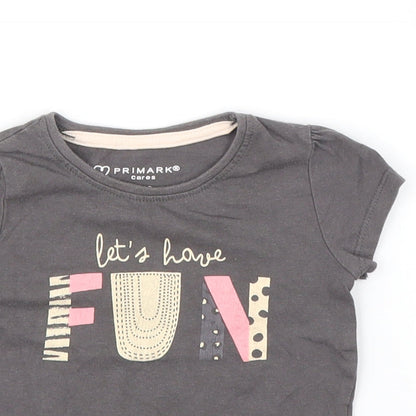 Primark Girls Grey   Basic T-Shirt Size 9-12 Months
