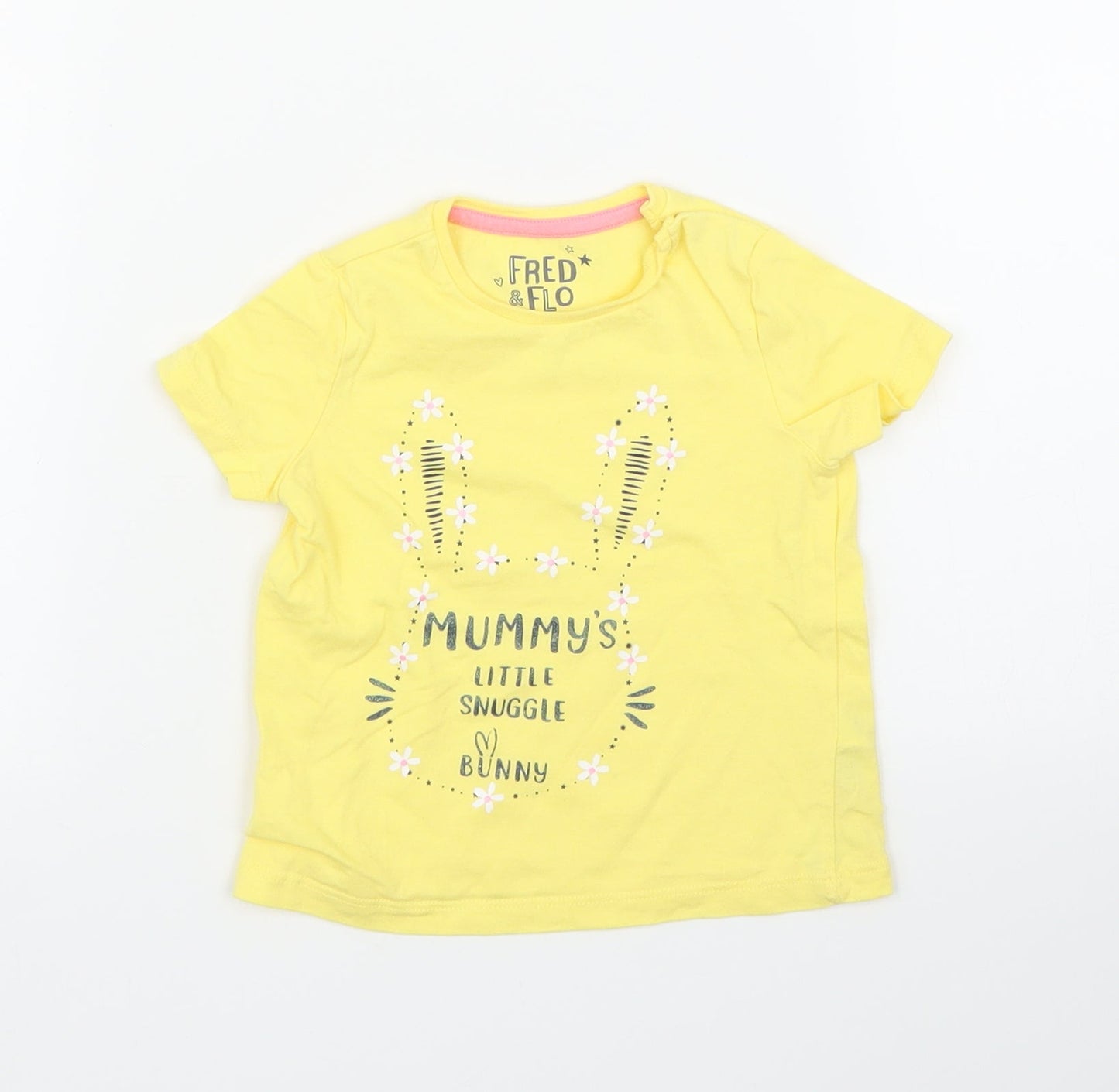 Fred & Flo Girls Yellow   Basic T-Shirt Size 6-9 Months