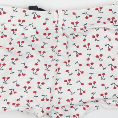 Primark Girls White   Capri Leggings Size 9 Months  - Cherry, Shorts