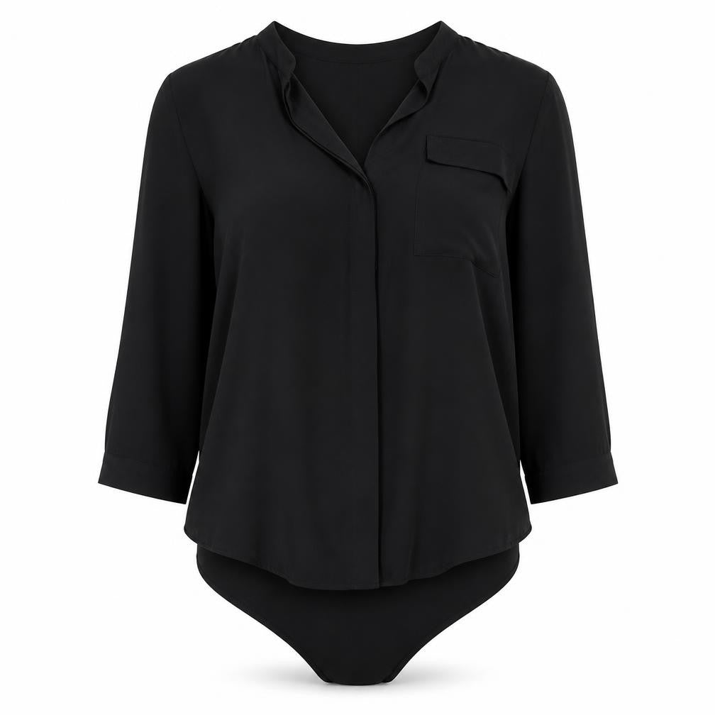 Womens UK Size 10 Dorothy Perkins One-Piece Black Bodysuit