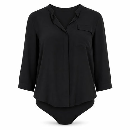 Womens UK Size 10 Dorothy Perkins One-Piece Black Bodysuit