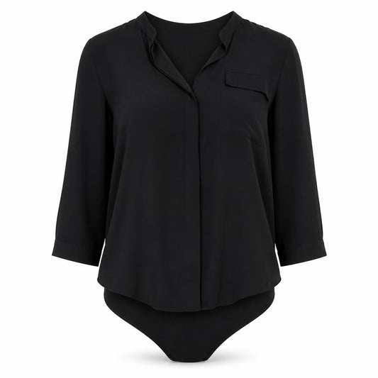 Womens UK Size 10 Dorothy Perkins One-Piece Black Bodysuit