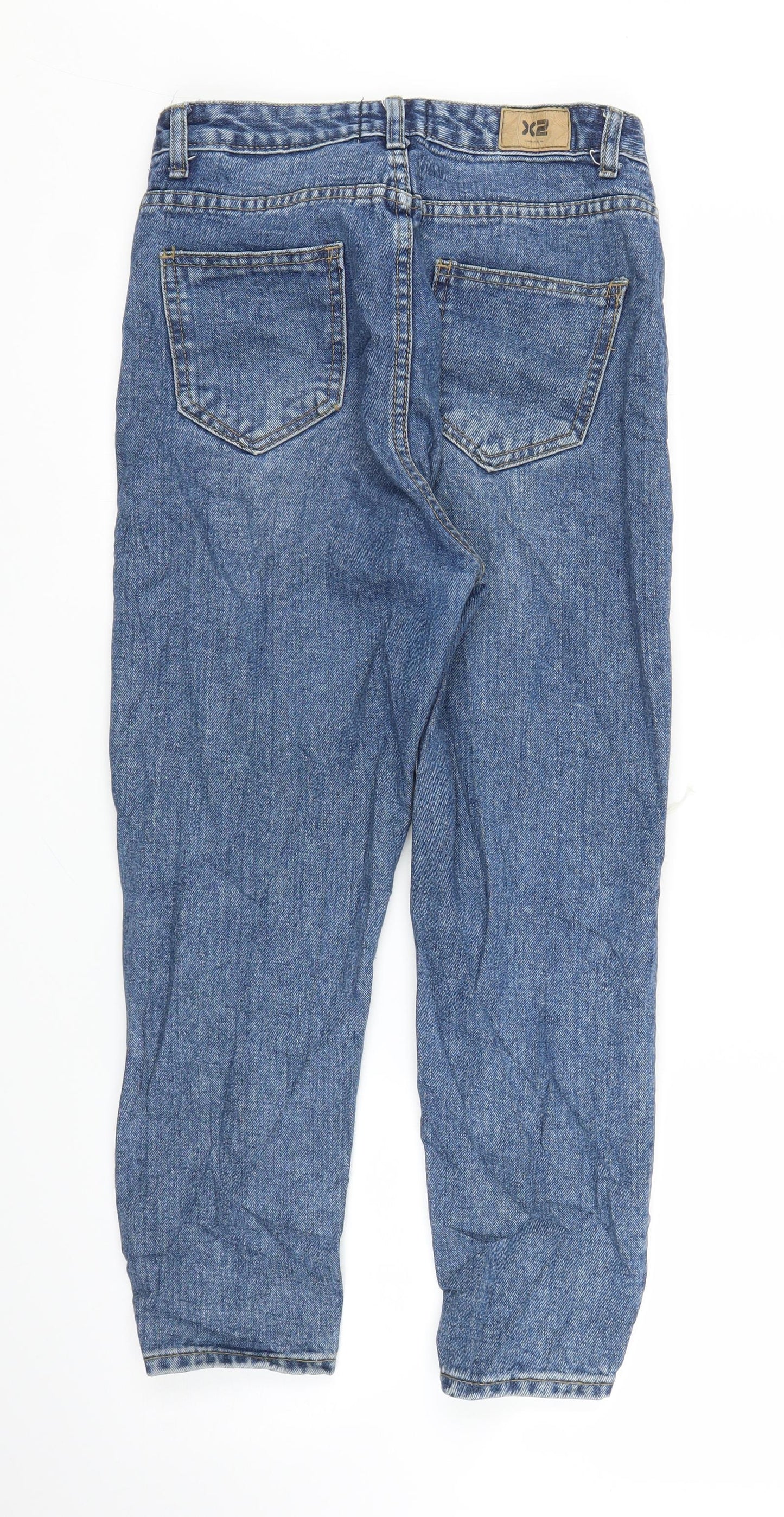 X2 Womens Blue  Denim Mom Jeans Size L L22 in
