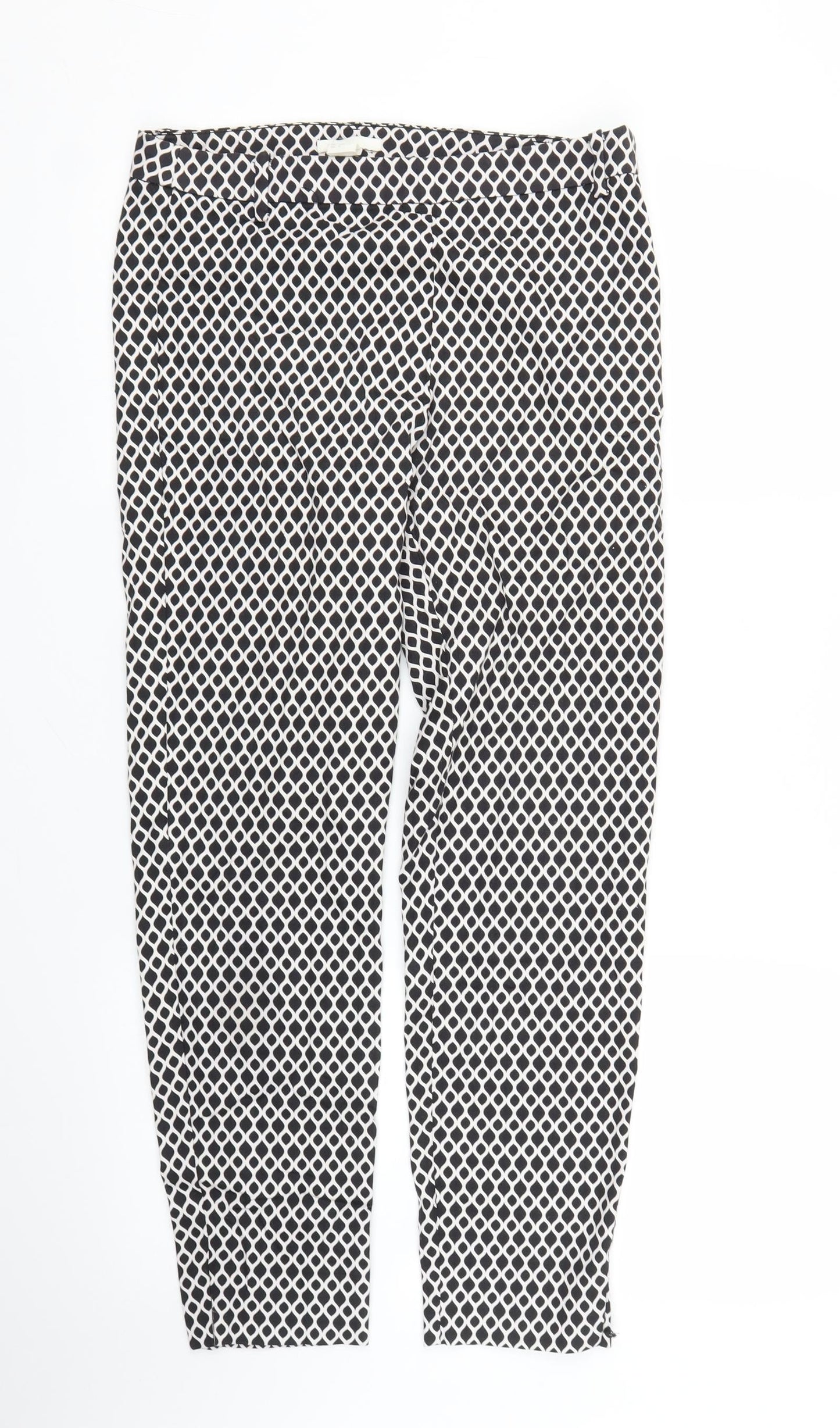 Womens UK Size 8 H&M Regular Fit Pedal Pusher Black Trousers