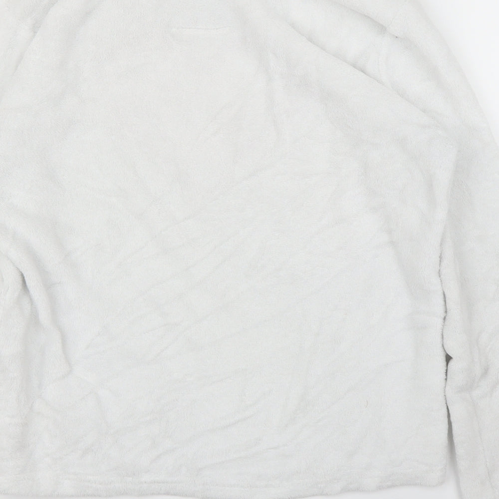 Matalan Womens White  Fleece Top Pyjama Top Size M  - Love Heart