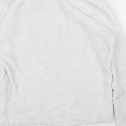 Matalan Womens White  Fleece Top Pyjama Top Size M  - Love Heart