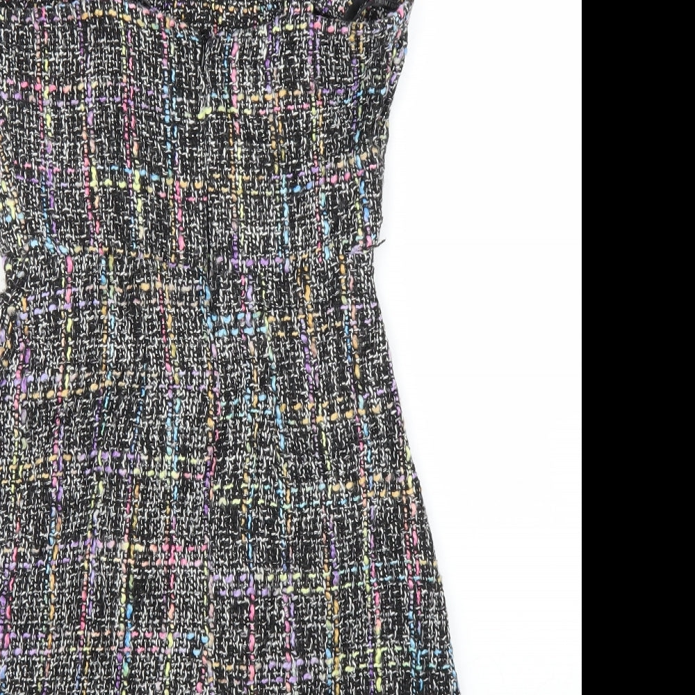 Primark Womens Black Plaid  A-Line  Size 6