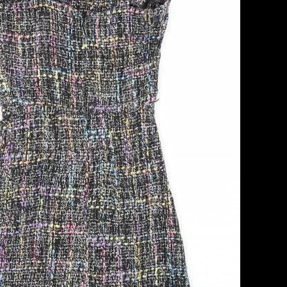 Primark Womens Black Plaid  A-Line  Size 6