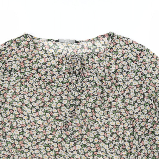 George Womens Beige Floral  Basic Blouse Size 16