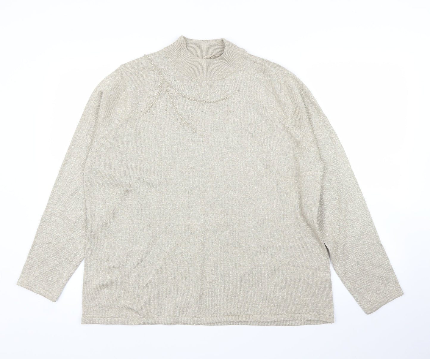 Womens UK Size L BM Gold Pullover Jumper