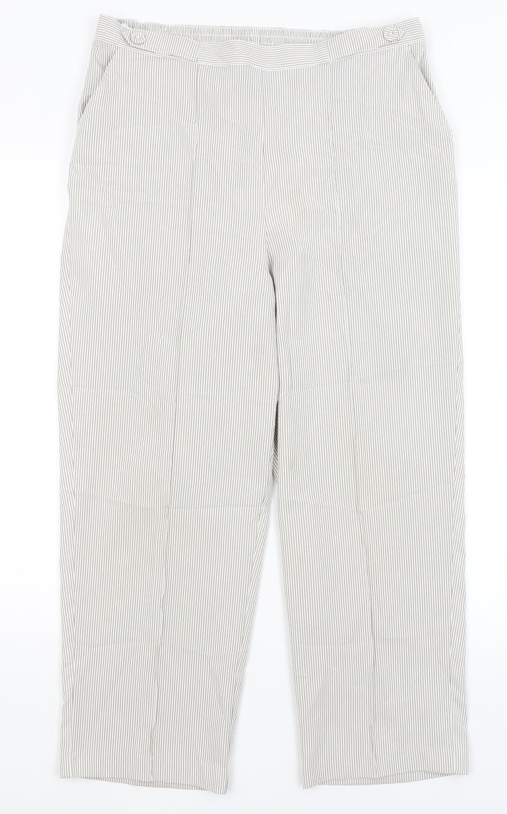 BM Womens Beige Striped  Trousers  Size 14 L25 in