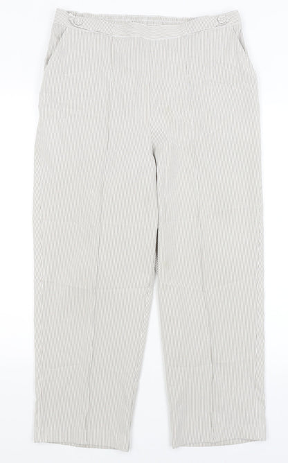 BM Womens Beige Striped  Trousers  Size 14 L25 in