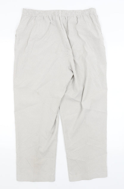 BM Womens Beige Striped  Trousers  Size 14 L25 in