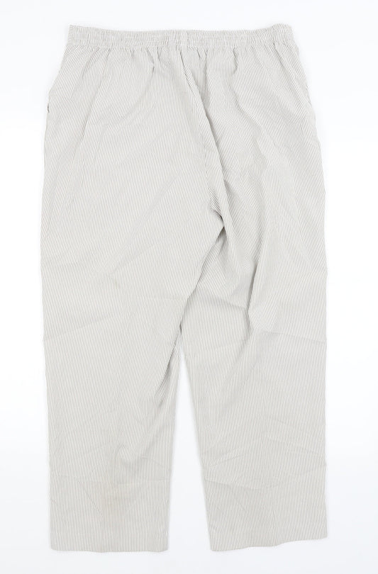 BM Womens Beige Striped  Trousers  Size 14 L25 in