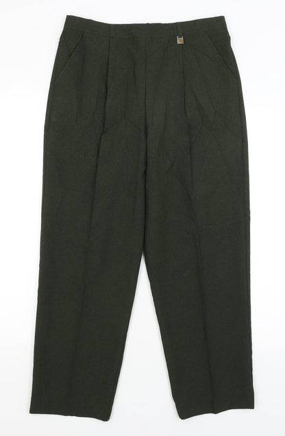 Womens UK Size 14 Classics Regular Fit  Green Trousers