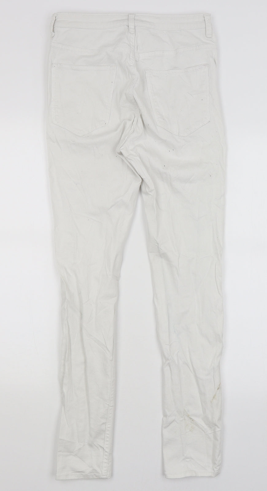 Womens UK Size 12 H&M Regular Fit Skinny White Jeans