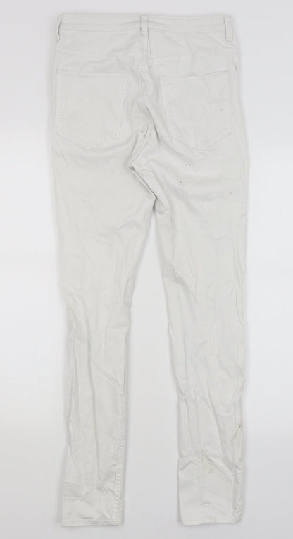Womens UK Size 12 H&M Regular Fit Skinny White Jeans