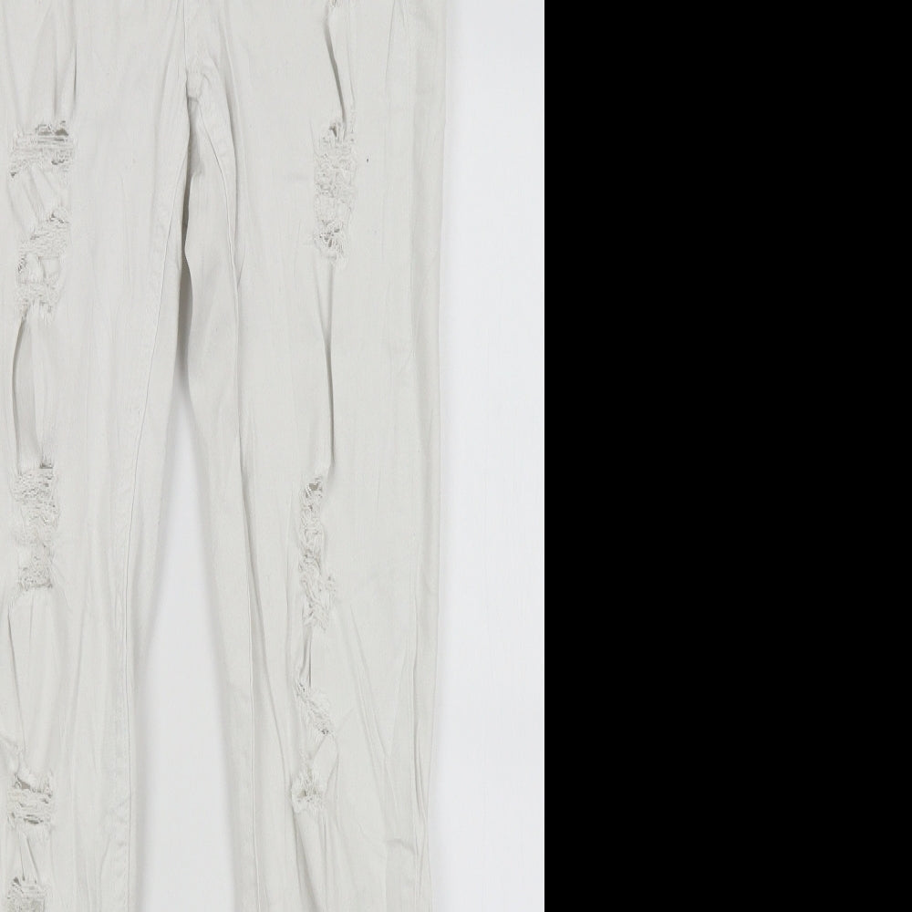 Womens UK Size 12 H&M Regular Fit Skinny White Jeans