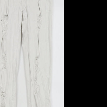 Womens UK Size 12 H&M Regular Fit Skinny White Jeans