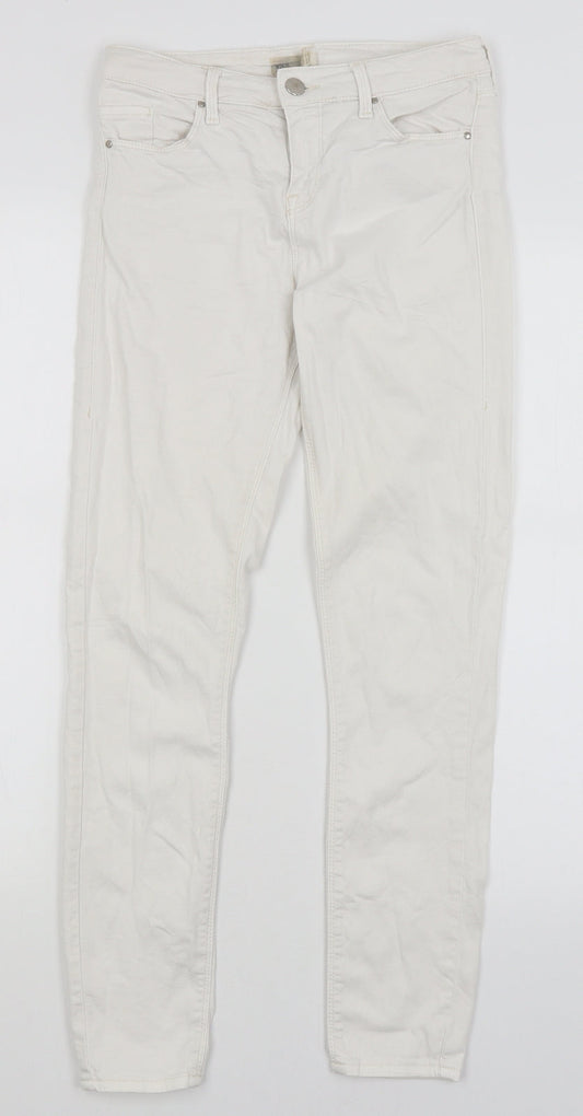 Topshop Womens White   Skinny Jeans Size 26 in L26 in
