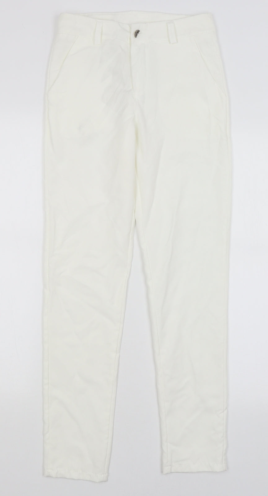 Womens UK Size S Preworn Regular Fit  White Trousers