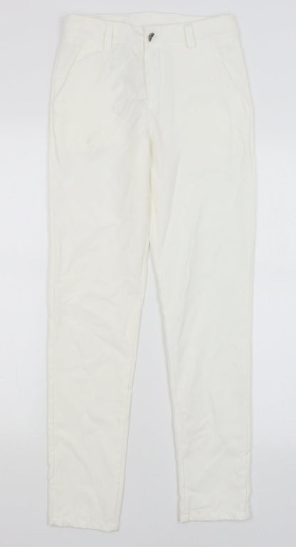 Womens UK Size S Preworn Regular Fit  White Trousers
