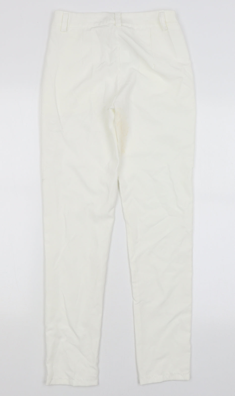 Womens UK Size S Preworn Regular Fit  White Trousers