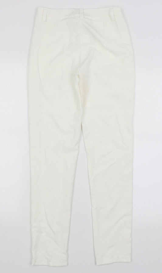 Womens UK Size S Preworn Regular Fit  White Trousers