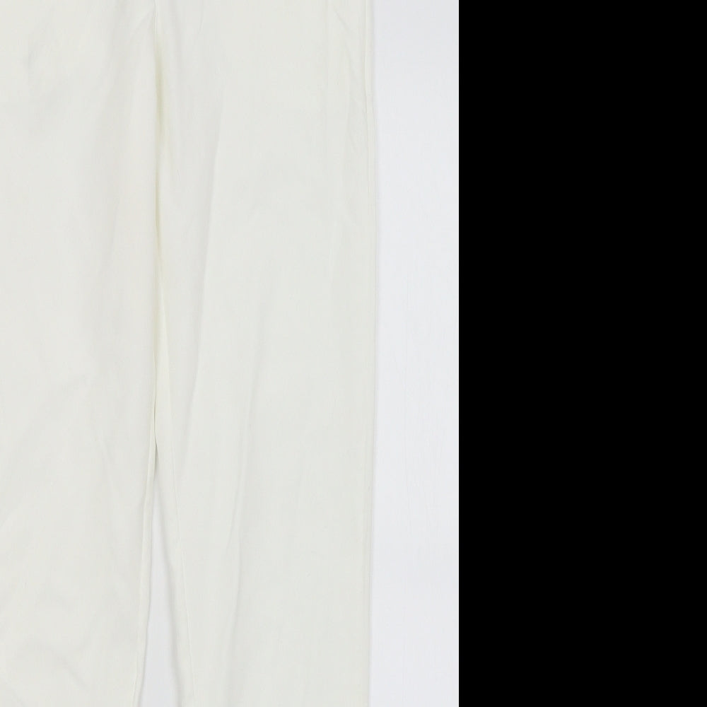 Womens UK Size S Preworn Regular Fit  White Trousers