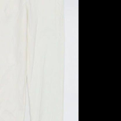 Womens UK Size S Preworn Regular Fit  White Trousers