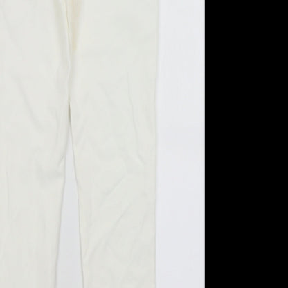 Womens UK Size S Preworn Regular Fit  White Trousers