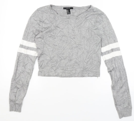 FOREVER 21 Womens Grey   Cropped T-Shirt Size M
