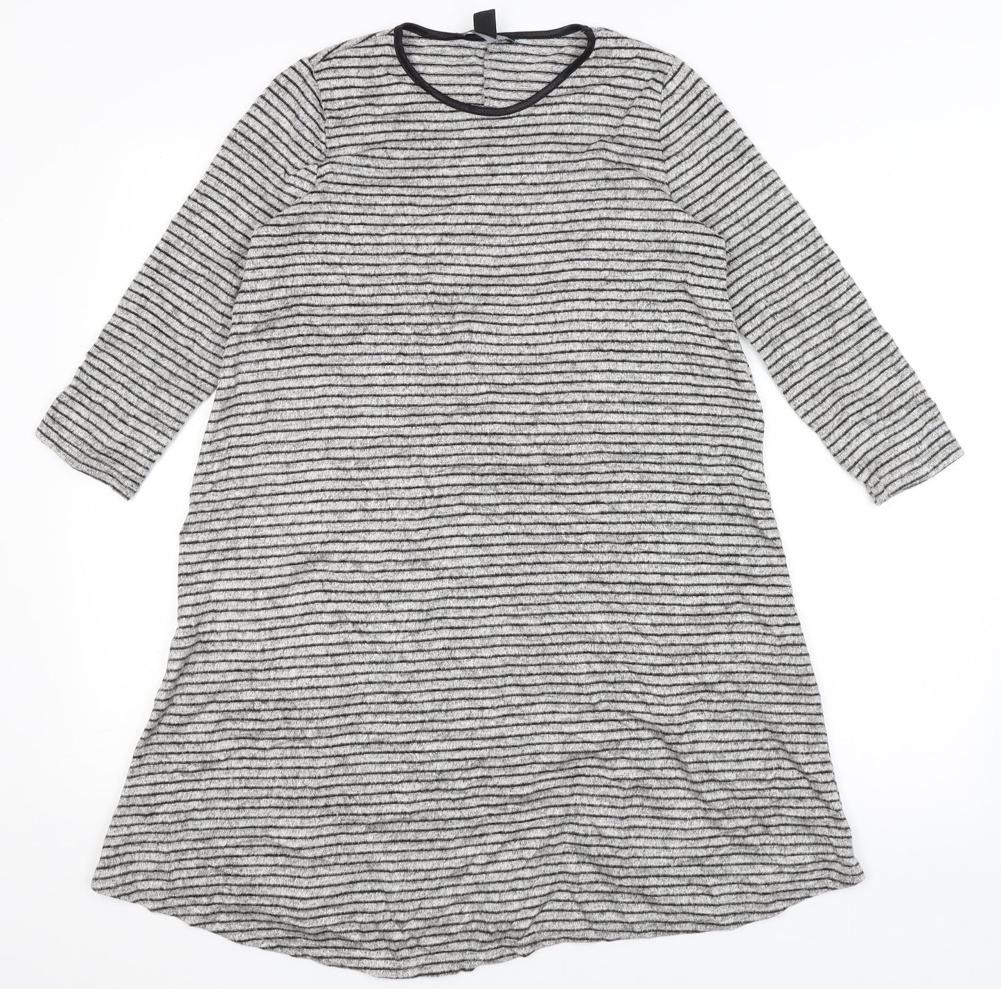 Atmosphere Womens Grey Striped  T-Shirt Dress  Size 8